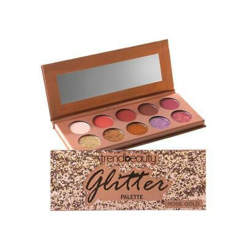 TrendBeauty Glitter Palette Rose Gold 10 Shades Ma...